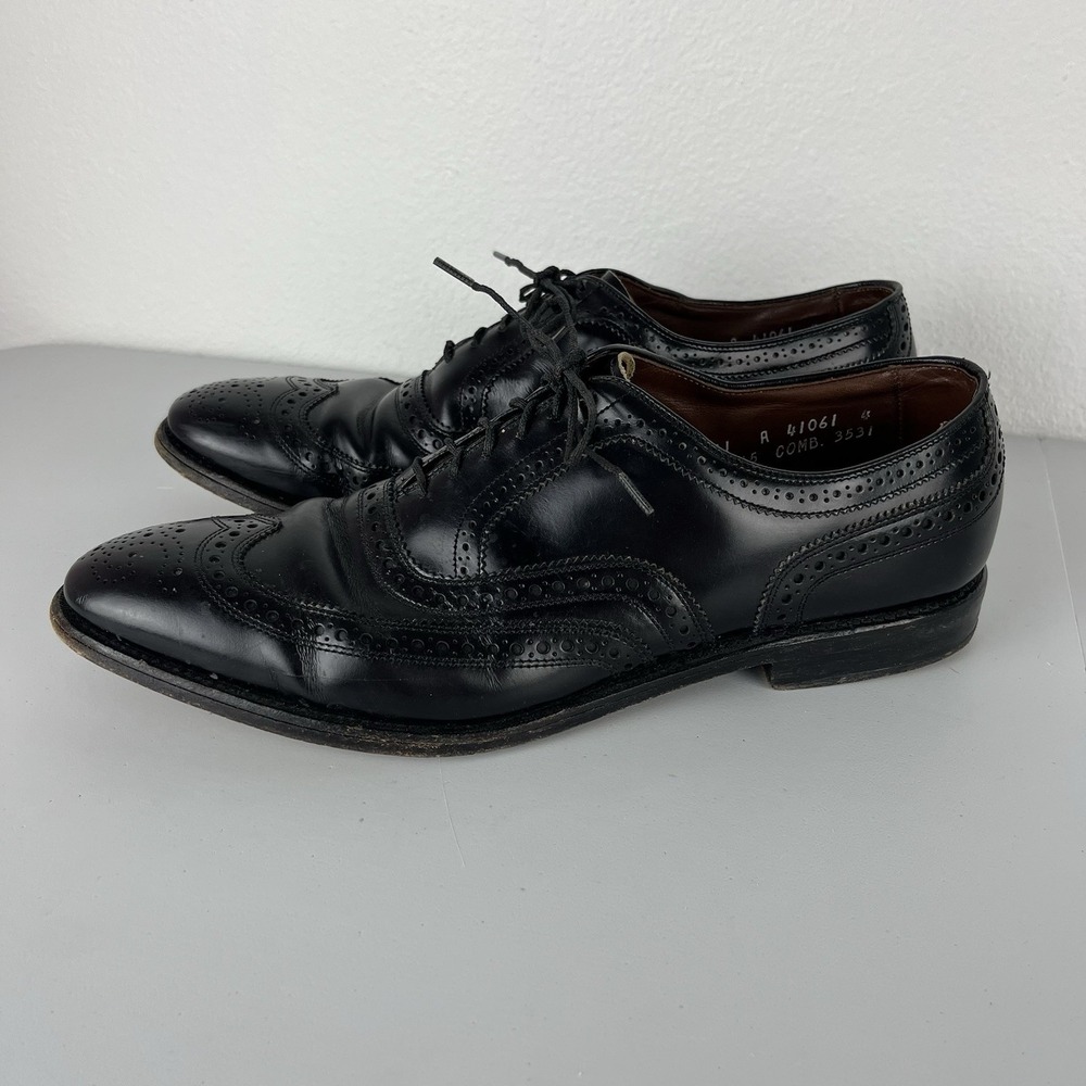 Allen Edmonds McAllister Men's 11 A Extra Narrow Black Leather Wingtip Oxfords